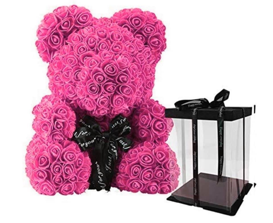 Orsetti di rose 25 cm - Rose Bear fucsia - Vendita fiori freschi e bouquet.  Spedizioni in Italia.